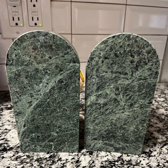 Vintage Brass & Marble Bookends - Picture 6 of 8